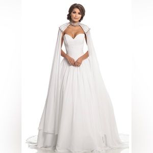 Johnathan Kayne Pageant/Prom Dress w/ beaded cape- worn 1x- Size 4- 🤩